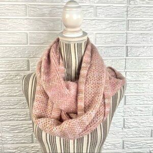 BCBGeneration Pink & White Knit Eternity Scarf